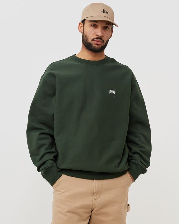 Stussy Stock Logo Crew Green - FOREST