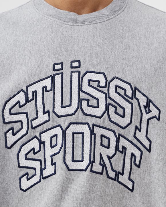 Stussy Relaxed Oversized Crew Grey - Grey Heather