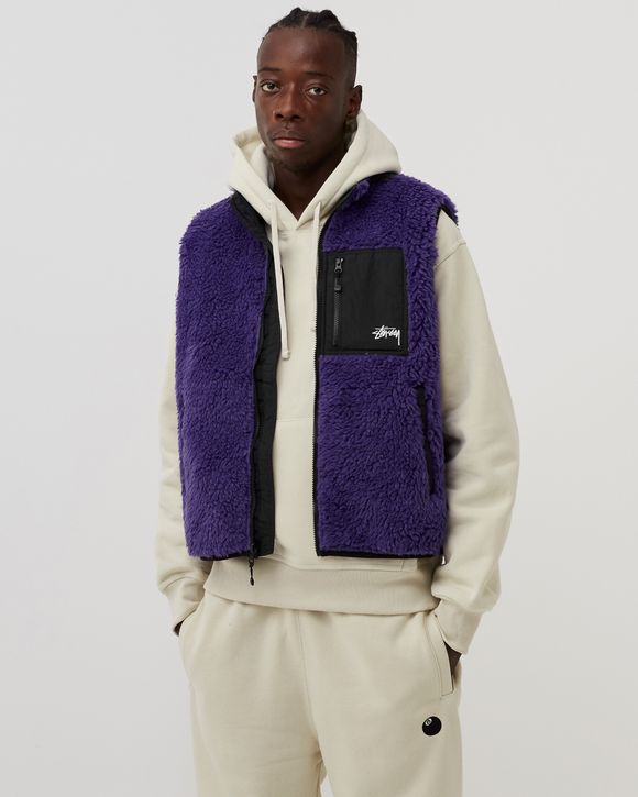 Stussy Sherpa Vest Purple - Purple