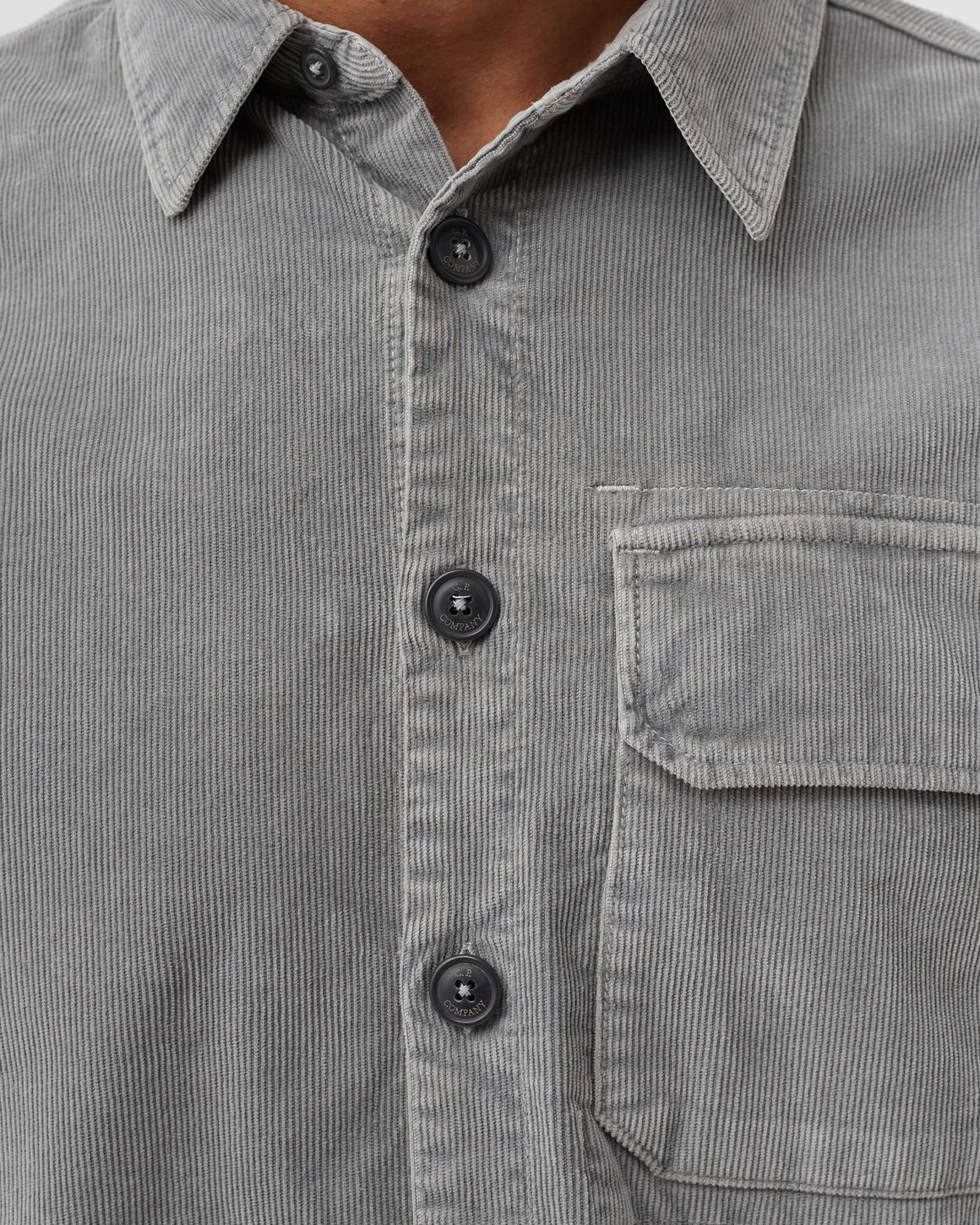 C.P. Company Stretch Corduroy Shirt Grey | BSTN Store