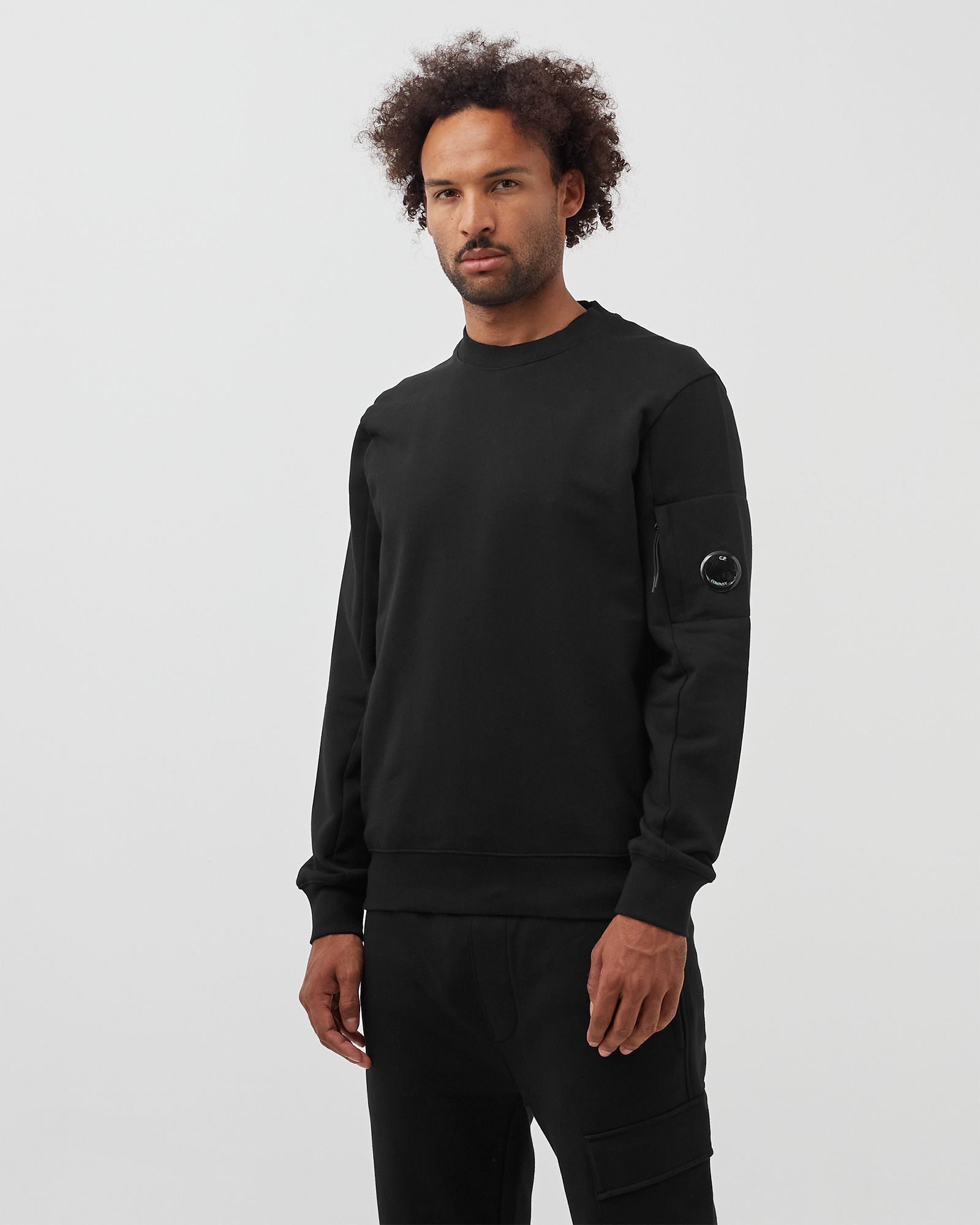 DIAGONAL RAISED FLEECE CREWNECK SWEATSHIRT