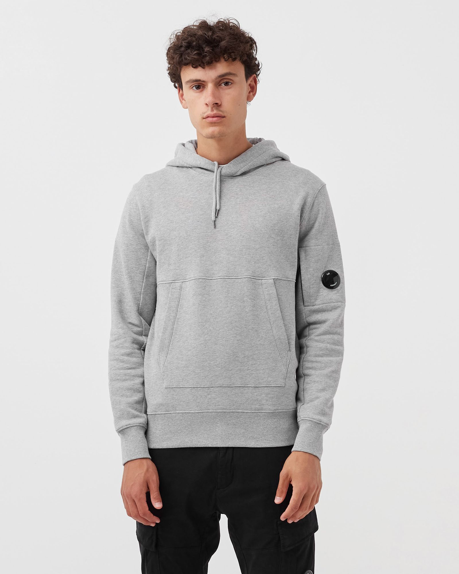 DIAGONAL RAISED FLEECE HOODIE