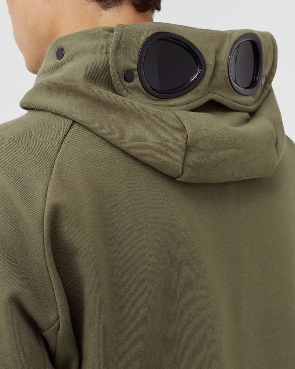 C.P. Company DIAGONAL RAISED FLEECE GOGGLE HOODIE Grey STONE GREY