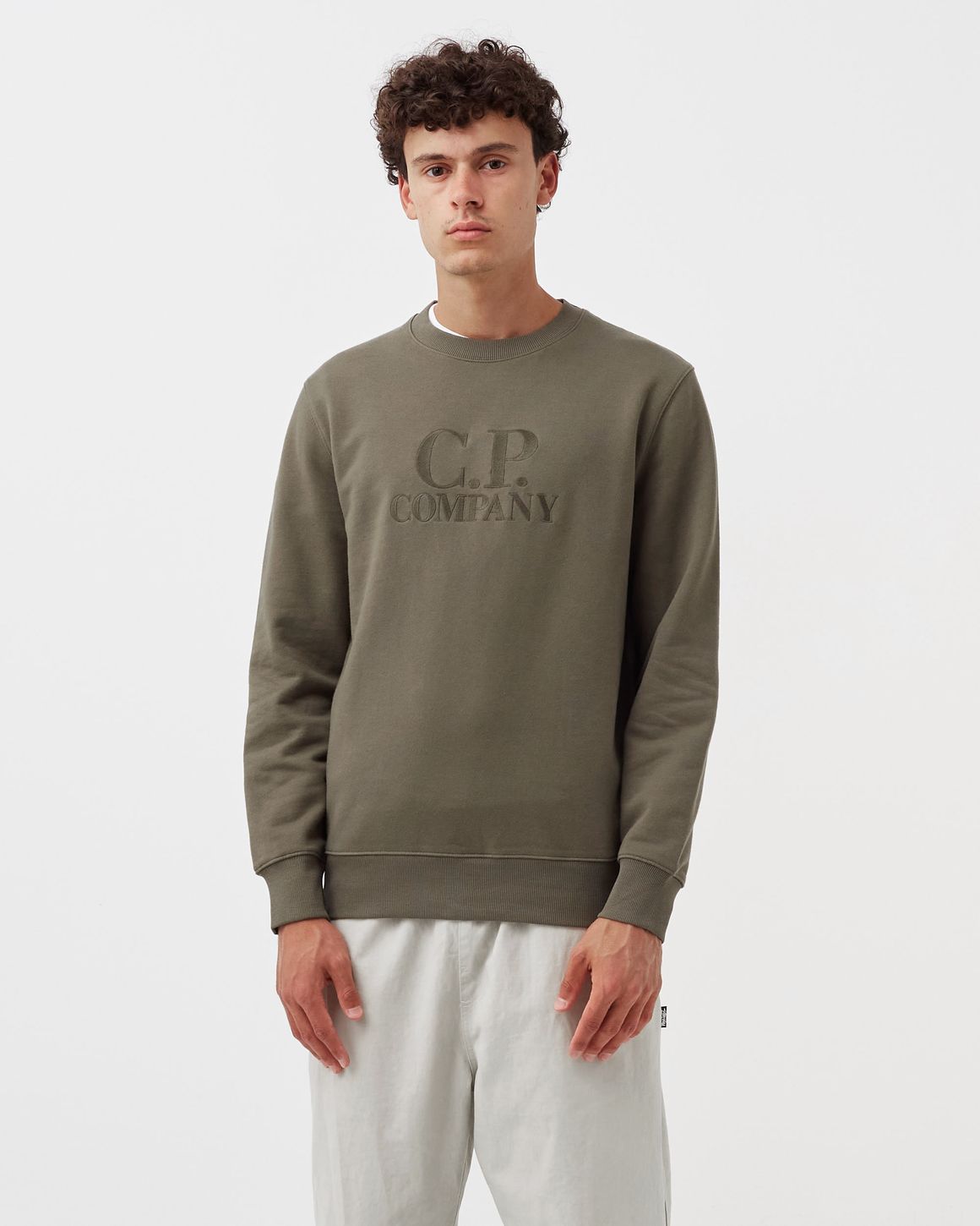 Cp company rubber logo sweatshirt hotsell