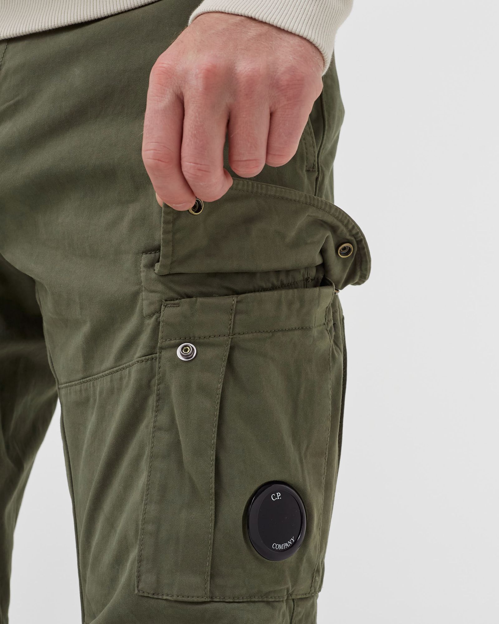 STRETCH SATEEN CARGO PANTS
