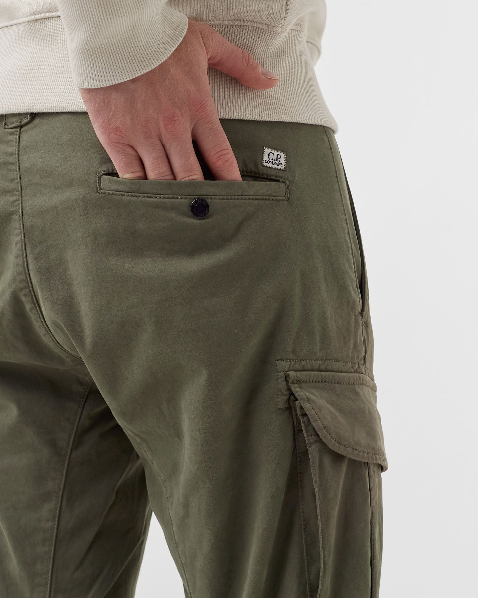 STRETCH SATEEN CARGO PANTS