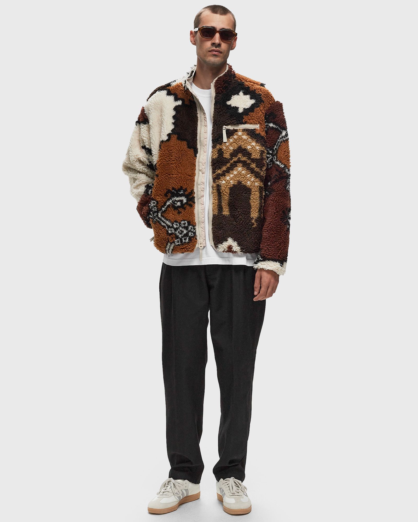 Moroccan rug sherpa jacket