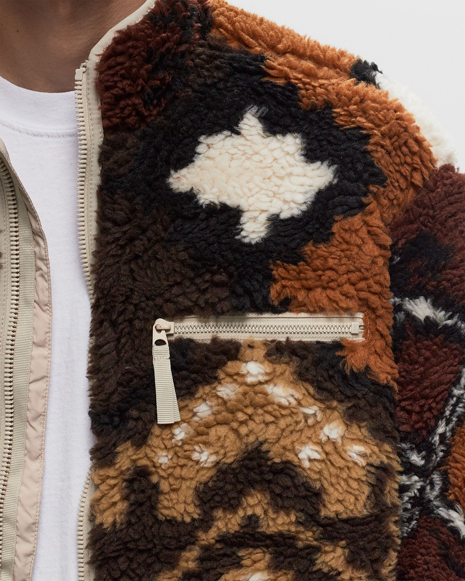 Moroccan rug sherpa jacket