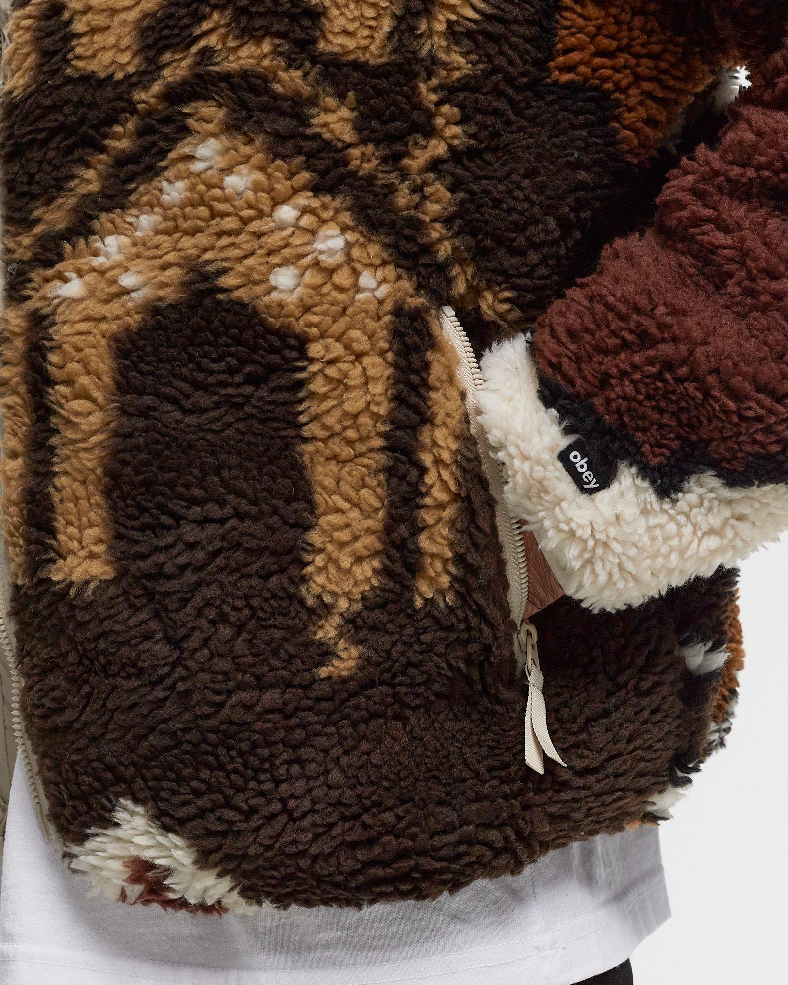 Moroccan rug sherpa jacket