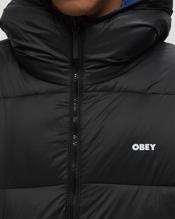 Obey Stratus Puffer Men Down Puffer Jackets Black in Size S