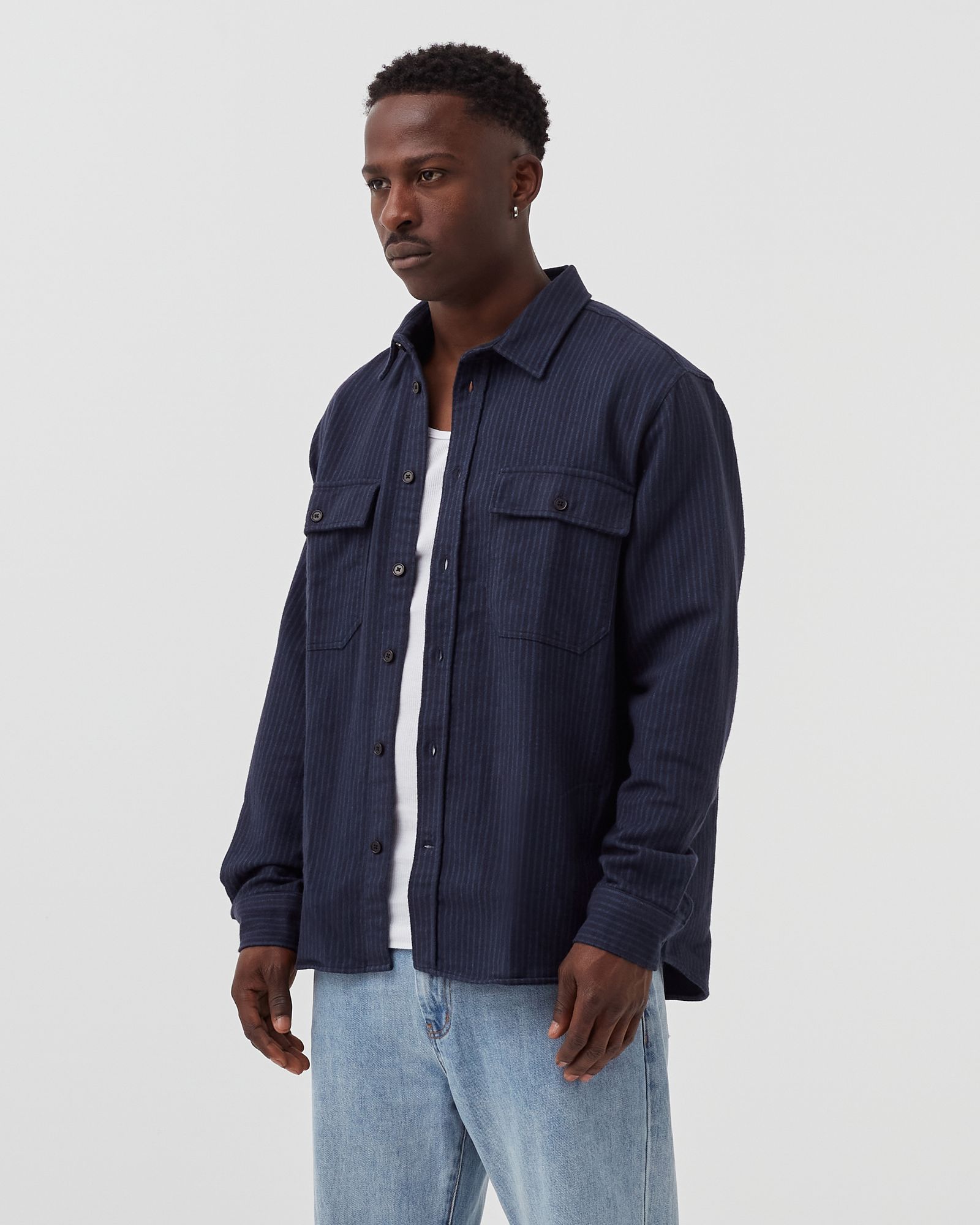 Avenir stripe flannel shirt