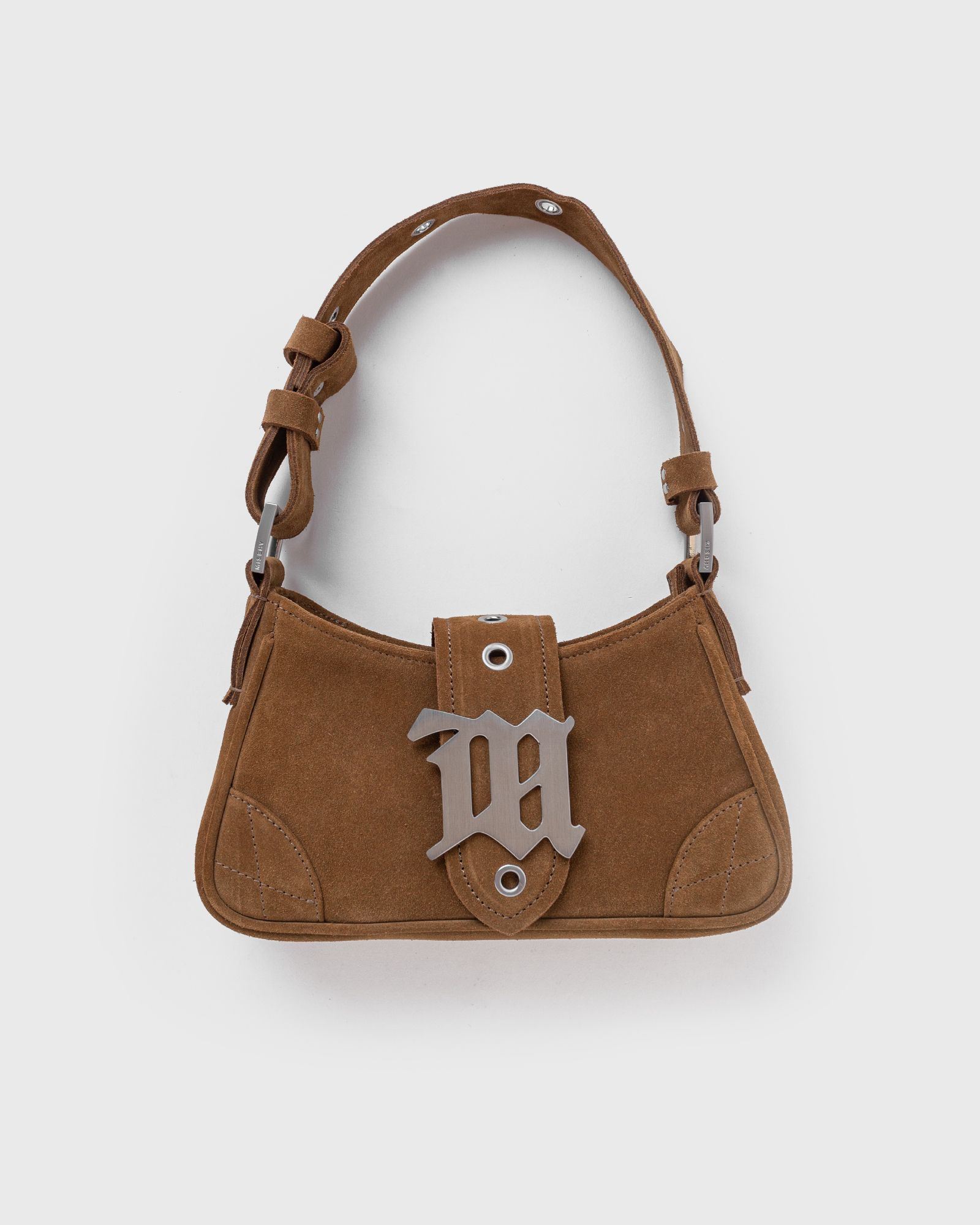SUEDE SHOULDER BAG SMALL TABACCO