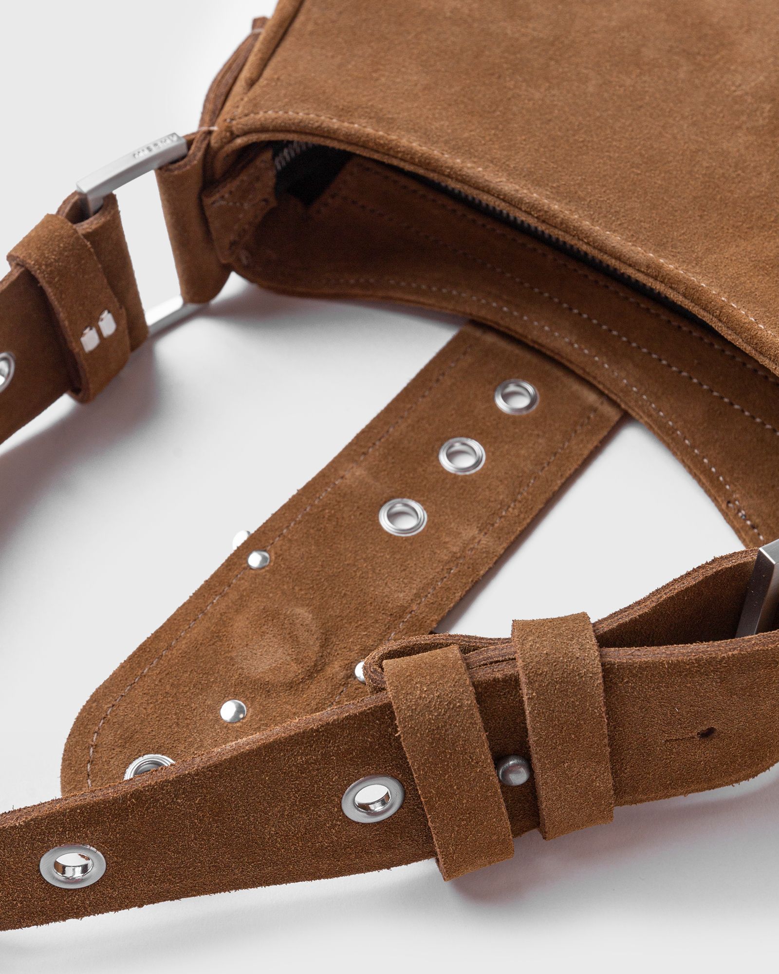 SUEDE SHOULDER BAG SMALL TABACCO