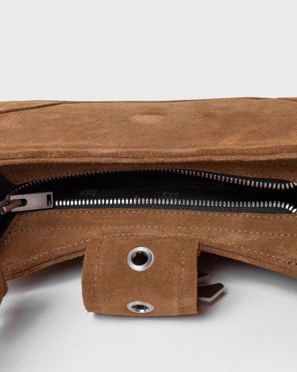SUEDE SHOULDER BAG SMALL TABACCO