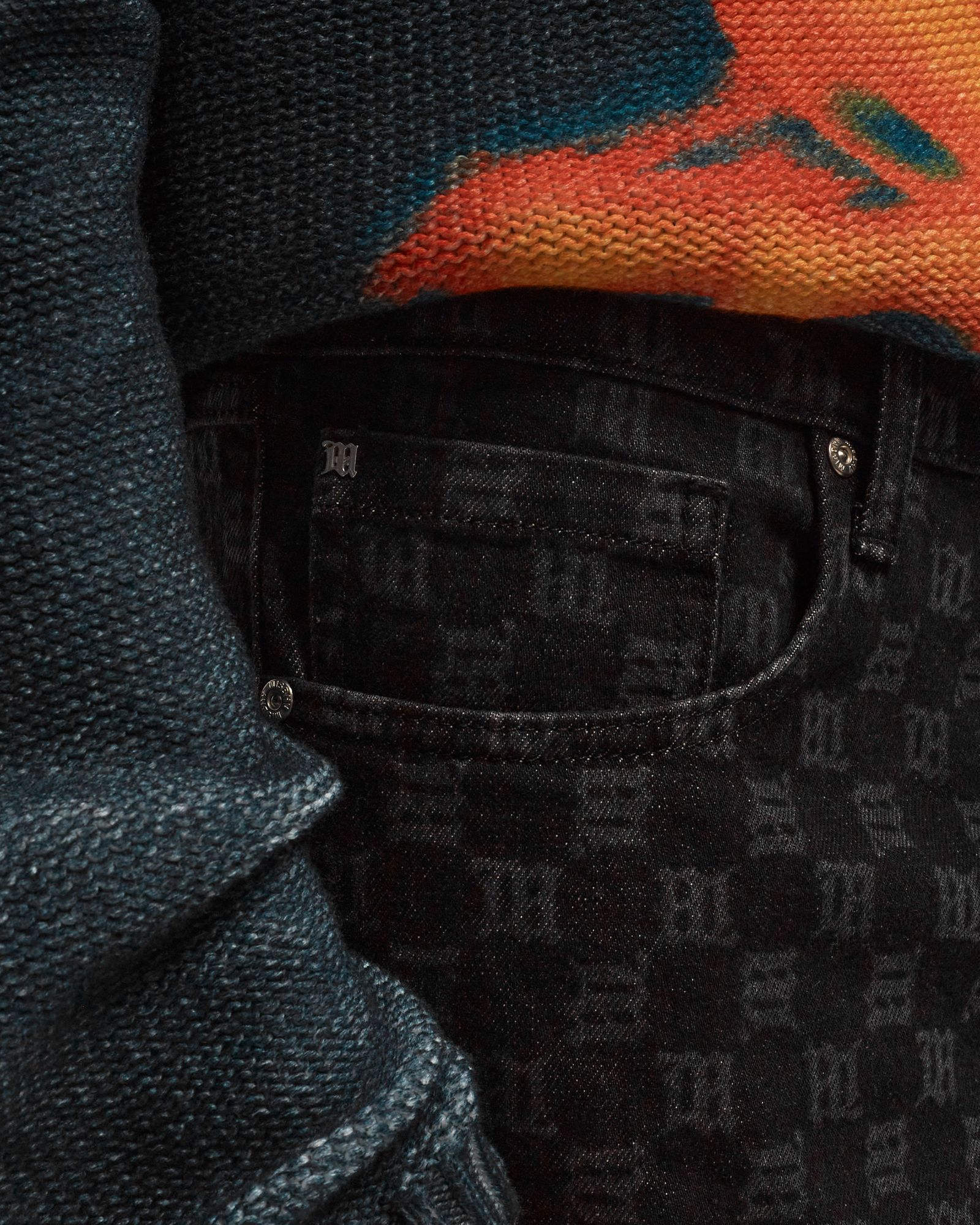 DENIM MONOGRAM CARPENTER TROUSERS