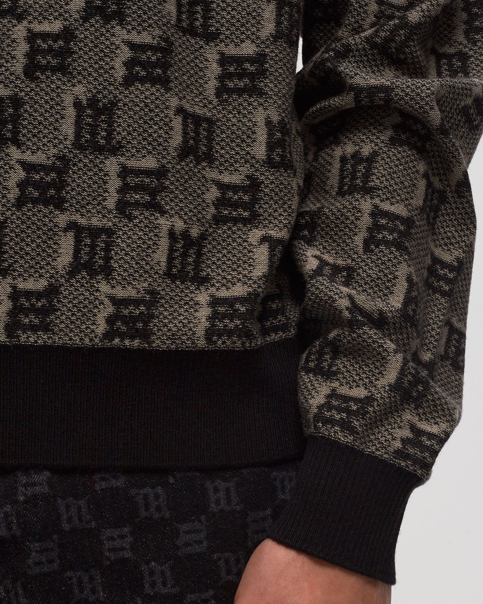 SILK WOOL KNITTED MONOGRAM POLO