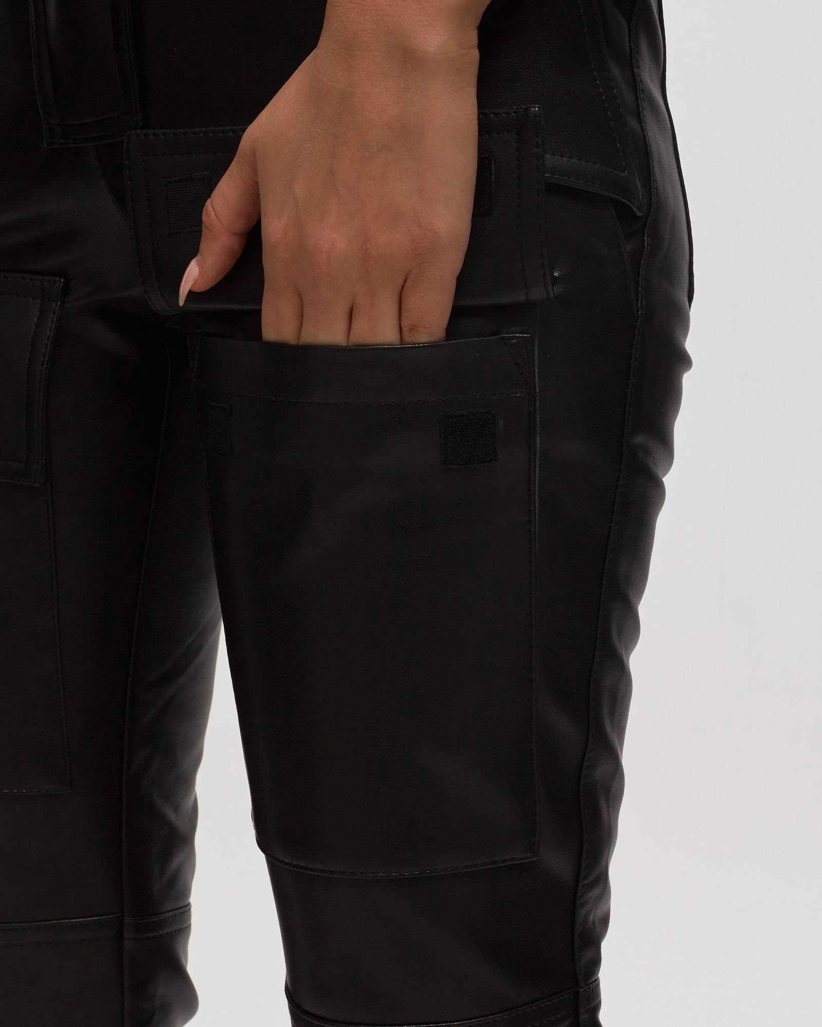 VEGAN LEATHER MOTO TROUSERS