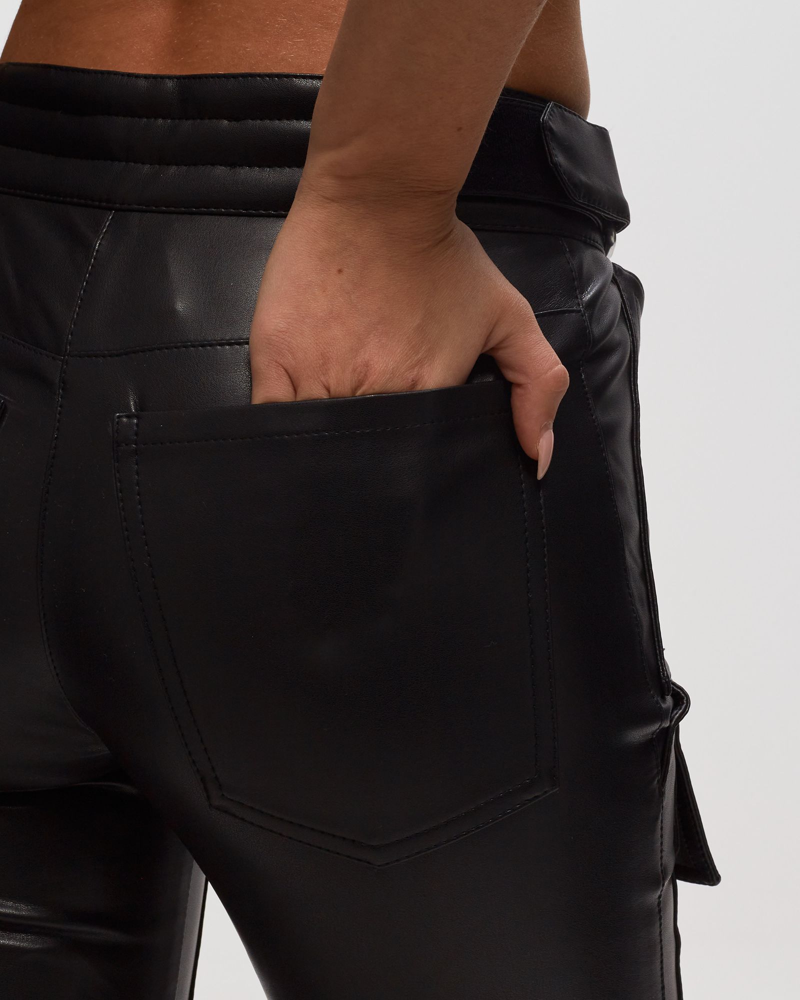 VEGAN LEATHER MOTO TROUSERS