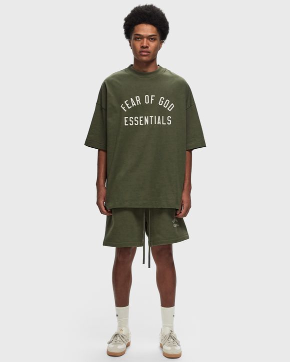 Fear of God Essentials JERSEY CREWNECK TEE Green | BSTN Store