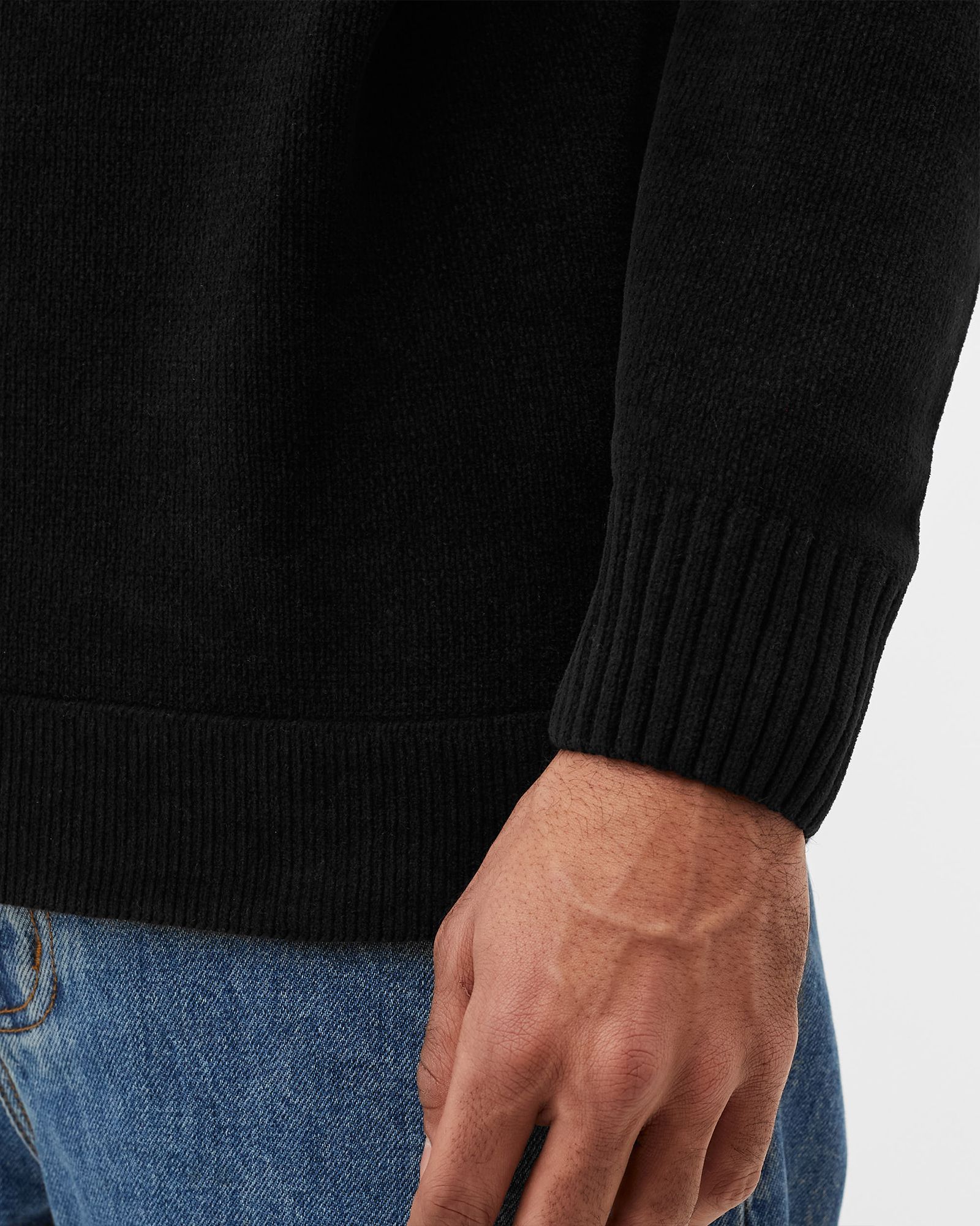 CHENILLE COTTON CREW NECK KNIT