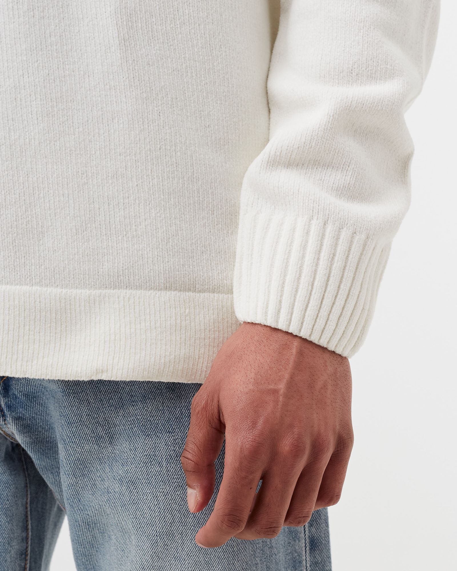 CHENILLE COTTON CREW NECK KNIT