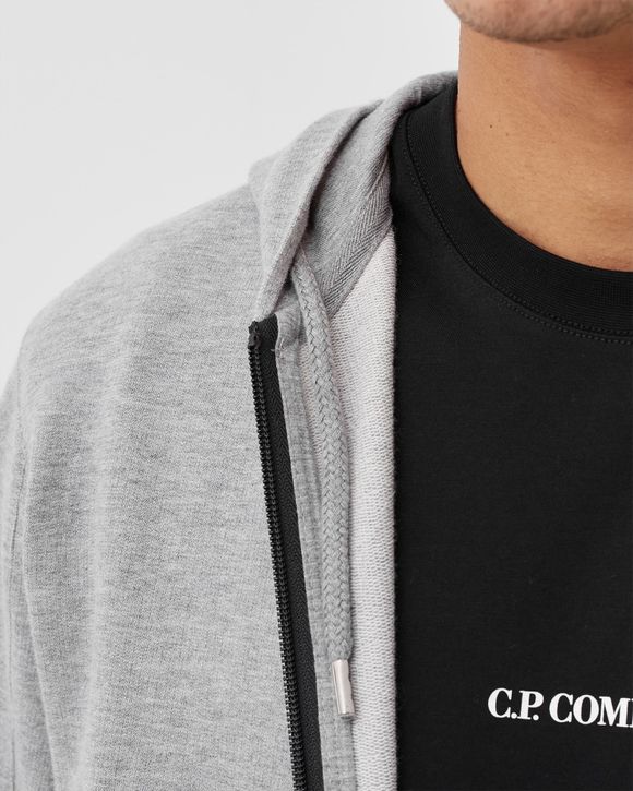 Cp company grey zip on sale hoodie