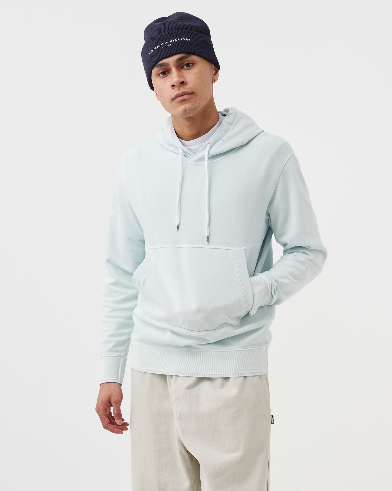 COTTON FLEECE SLEEVE LOGO HOODIE