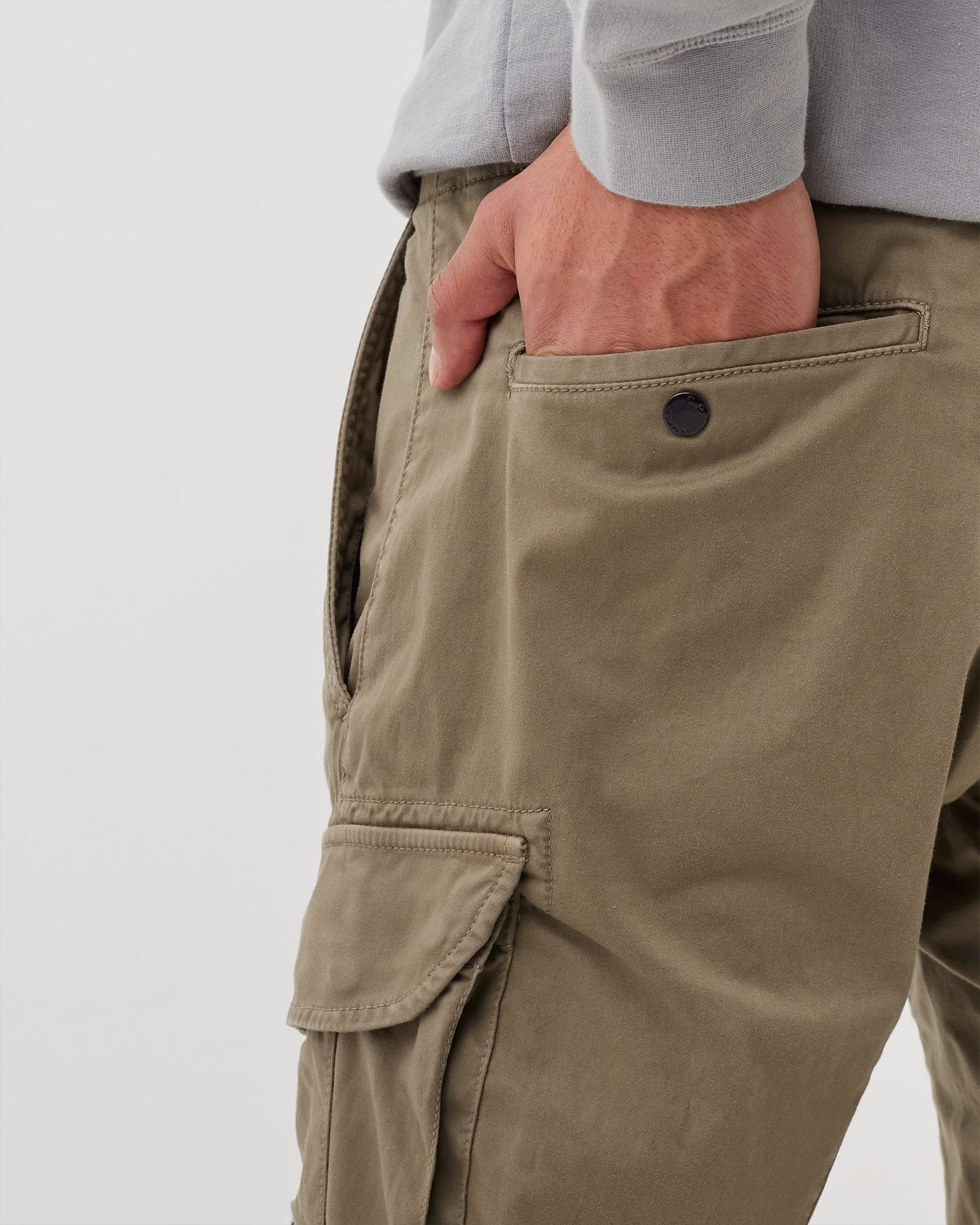 STRETCH SATEEN CARGO PANTS