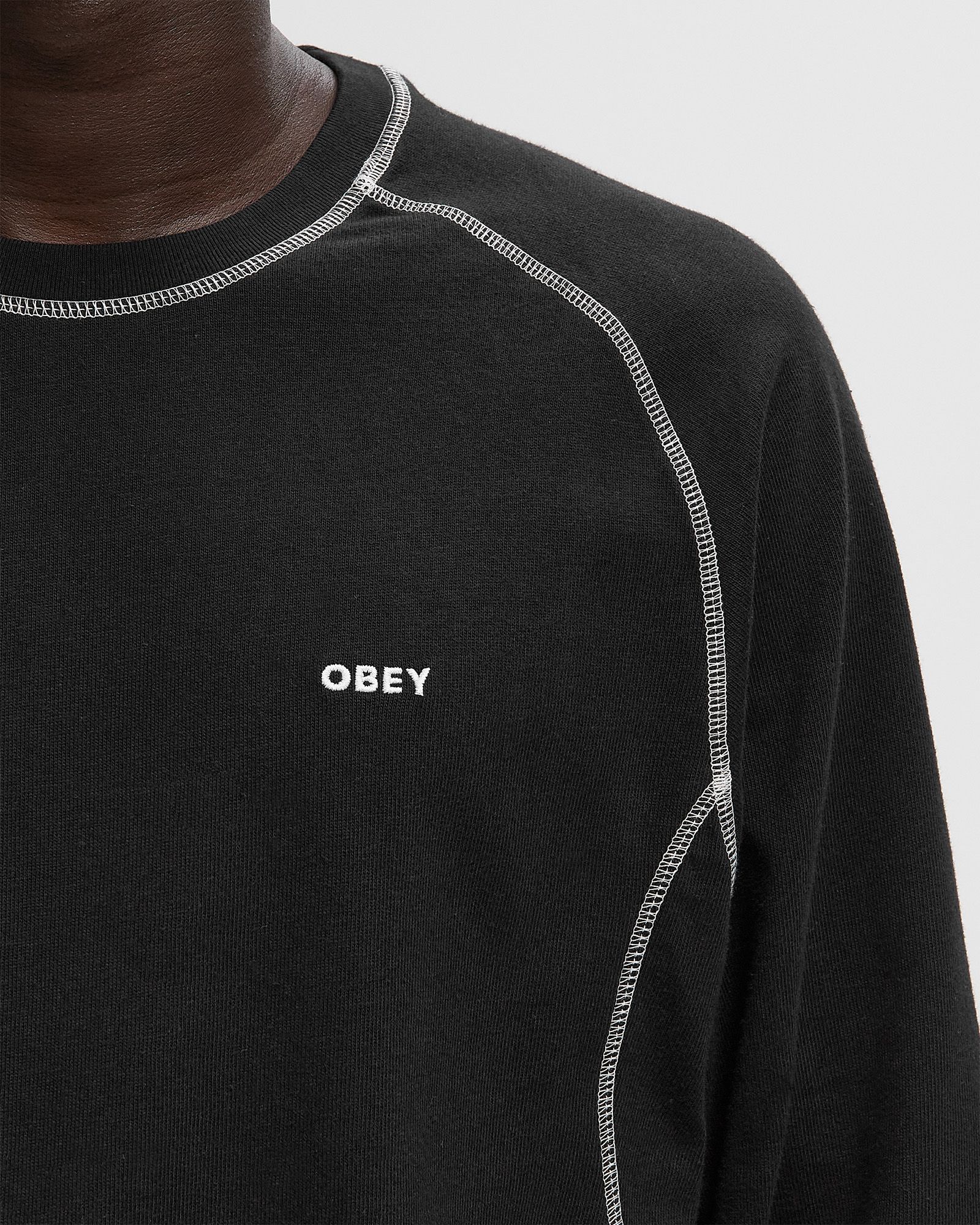 Aaron contrast stitch ls