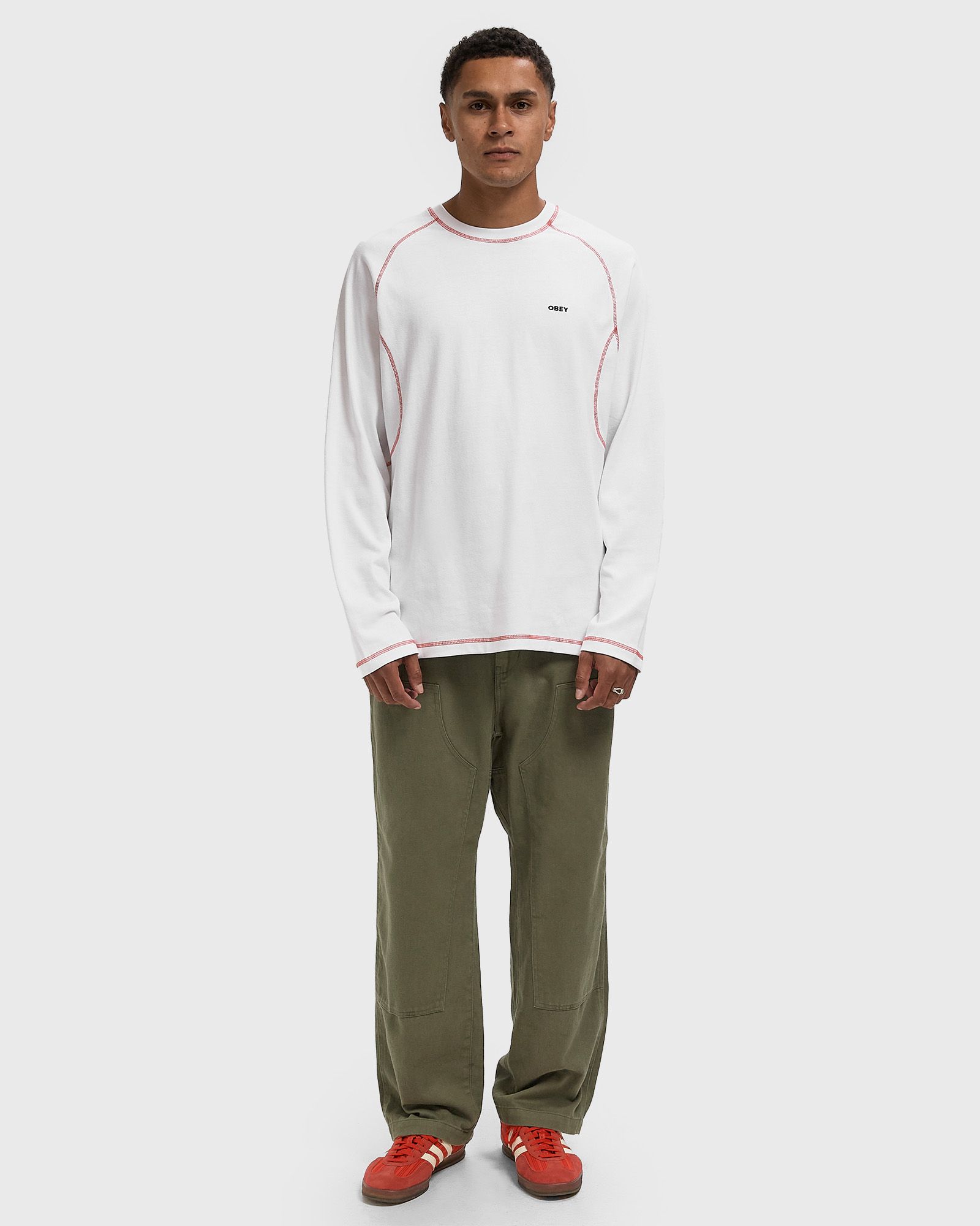 Aaron contrast stitch ls