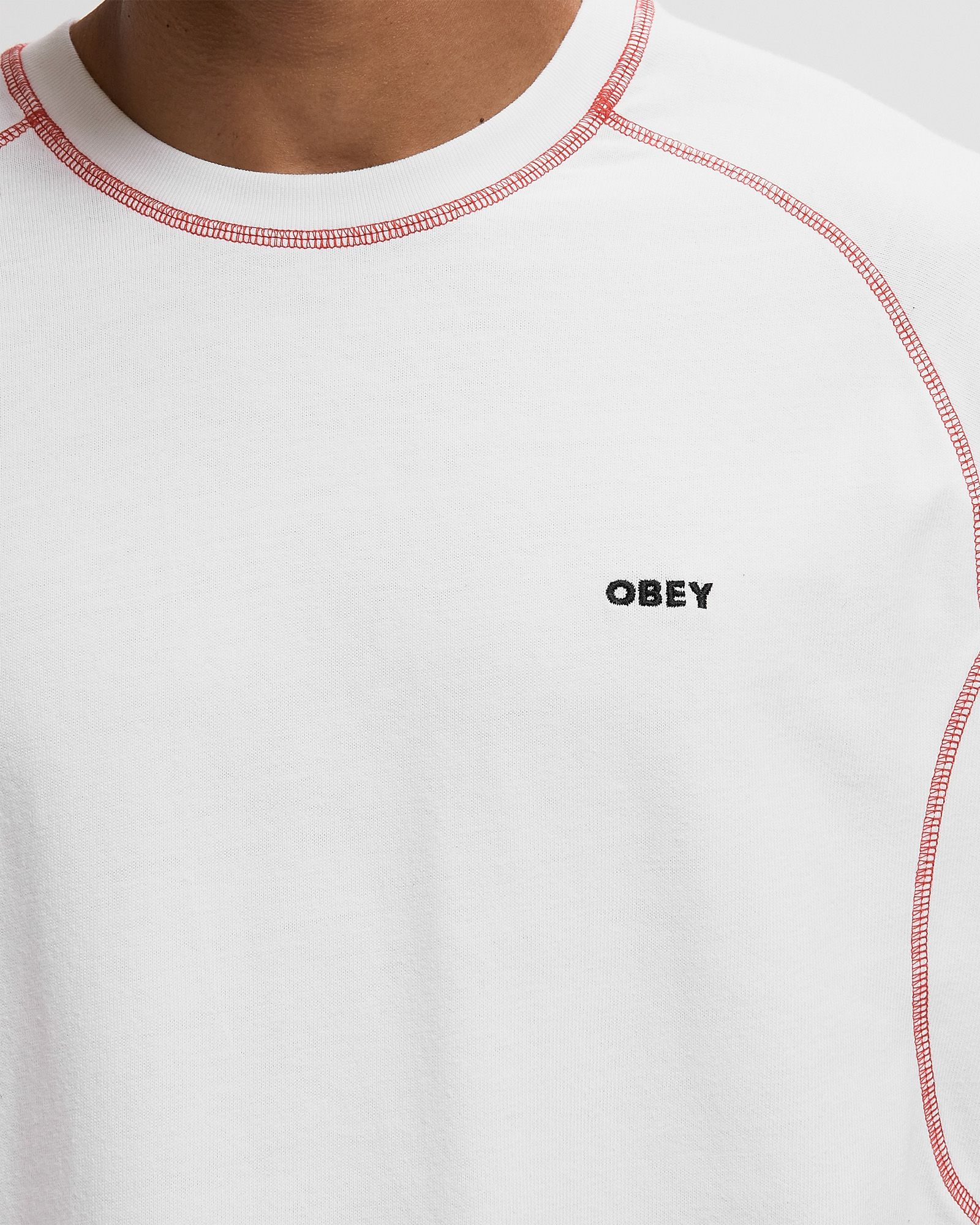 Aaron contrast stitch ls