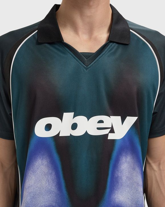 Obey blurred soccer jersey