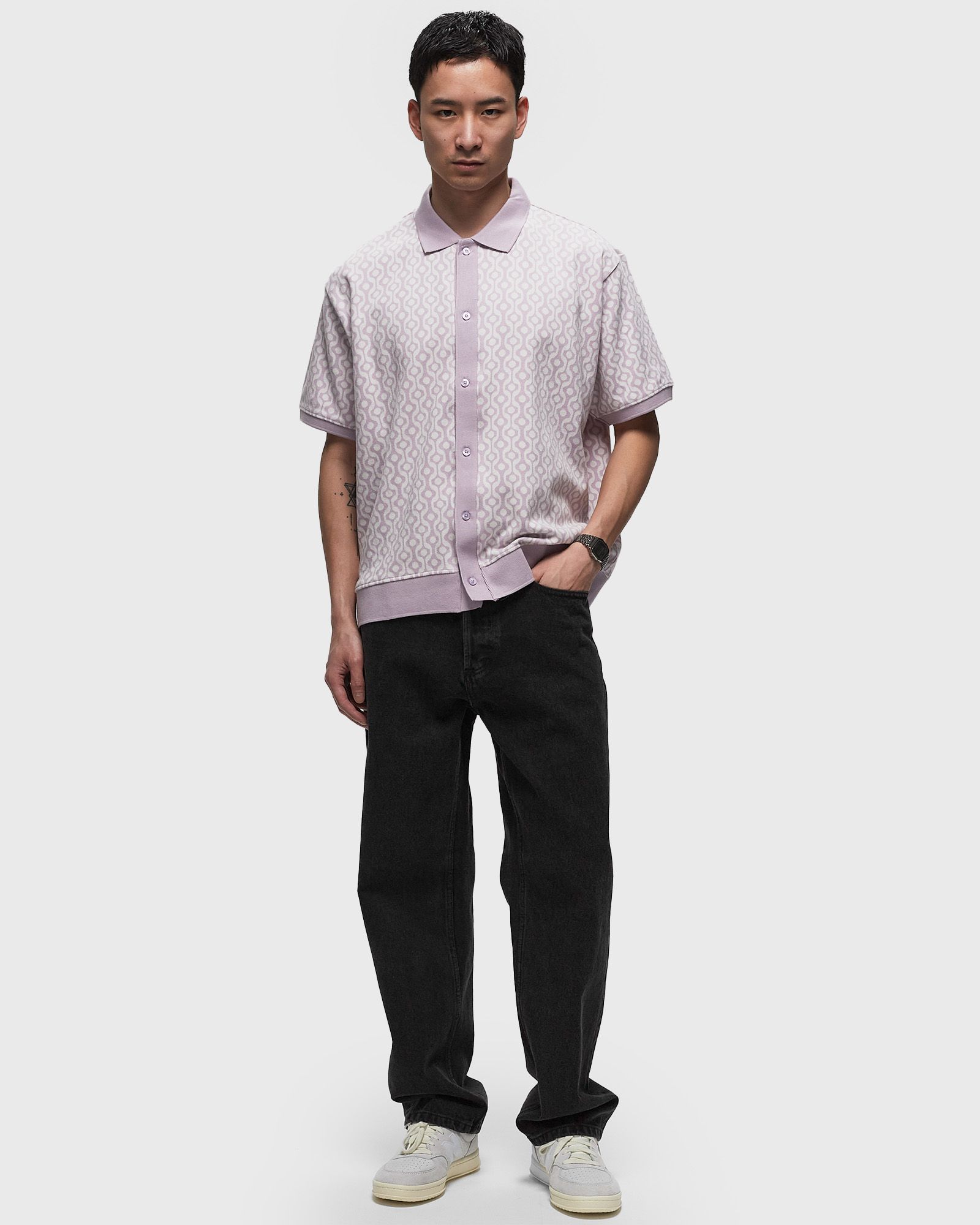 Testament button front polo ss