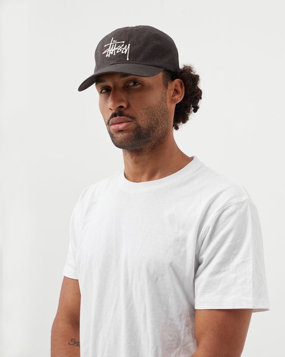 Stussy Bio Washed Big Logo Low Pro Cap Black - charcoal