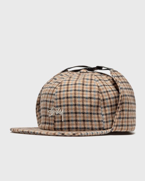 Stüssy Brown Wool Plaid Flap Cap Stussy