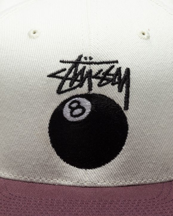 Stussy Twill Stock 8 Ball Cap White - white