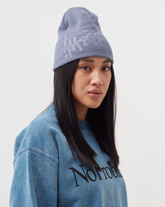 Stussy Debossed Stock Logo Beanie Blue