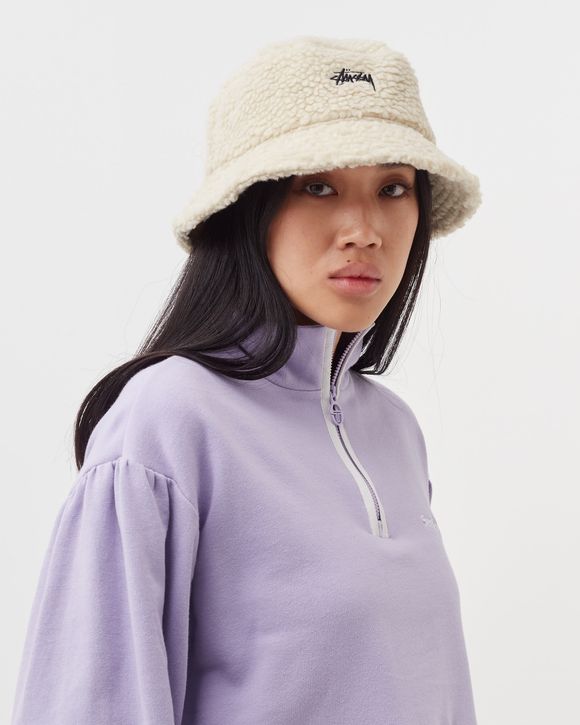 Stussy Sherpa Bucket Hat White oatmeal