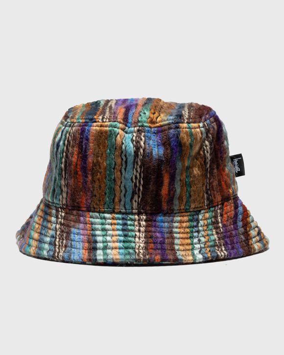 Mixed Yarn Stock Bucket Hat - brown