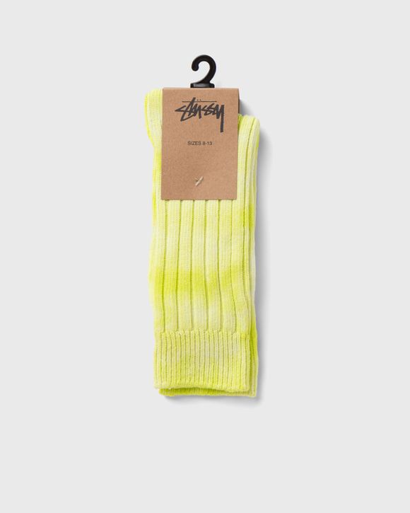 Dyed Ribbed Crew Socks