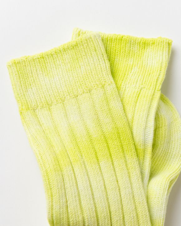 Dyed Ribbed Crew Socks