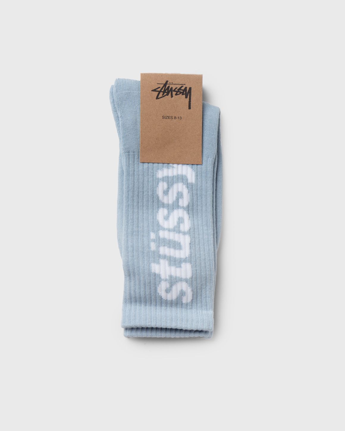 Stussy Helvetica Jacquard Crew Socks Blue | BSTN Store