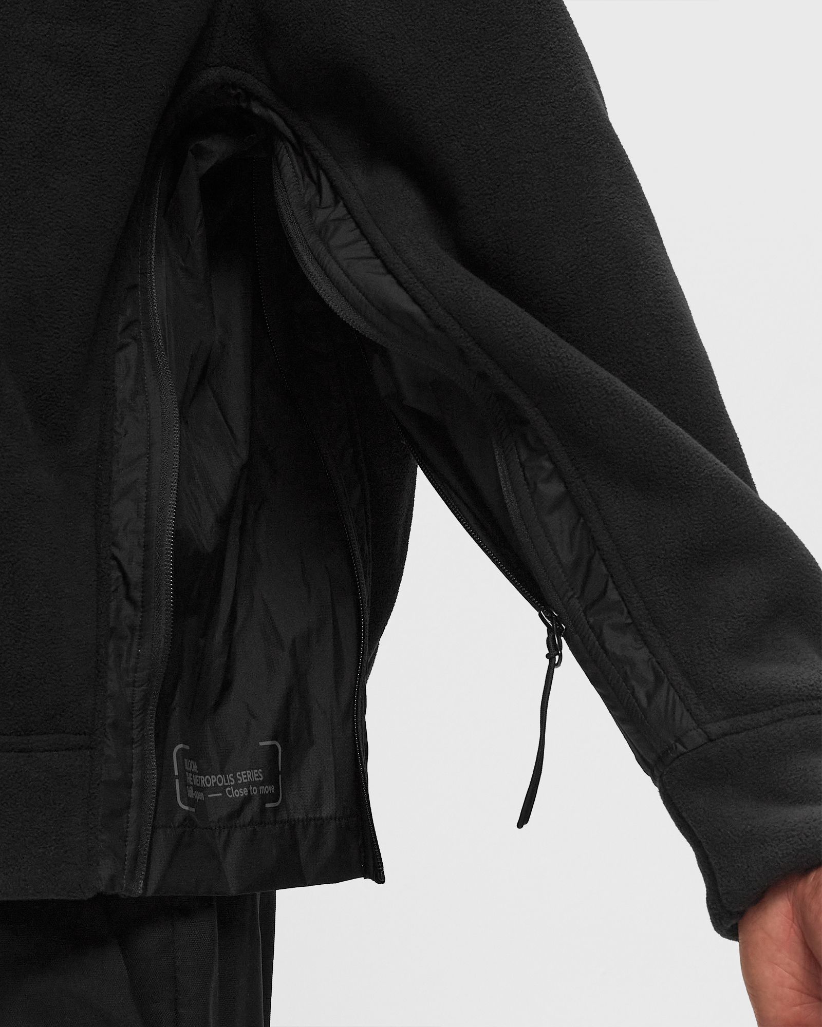 METROPOLIS SERIES BONDED POLAR FLEECE MIXED HOODED SWEATSHIRT