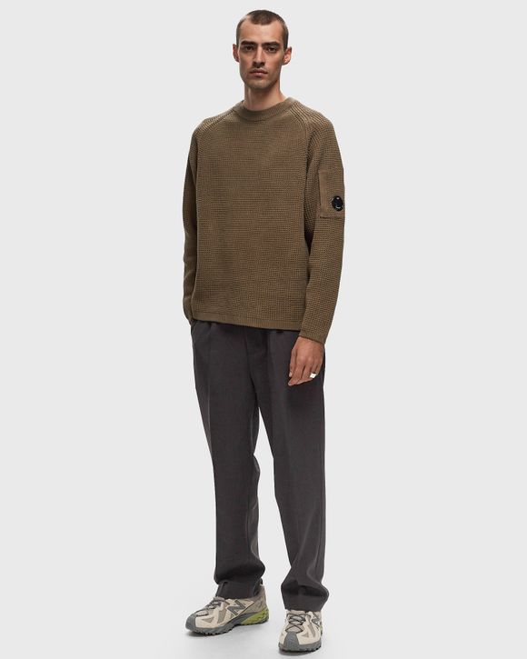 C.P. Company KNITWEAR CREW NECK IN CHENILLE COTTON Brown