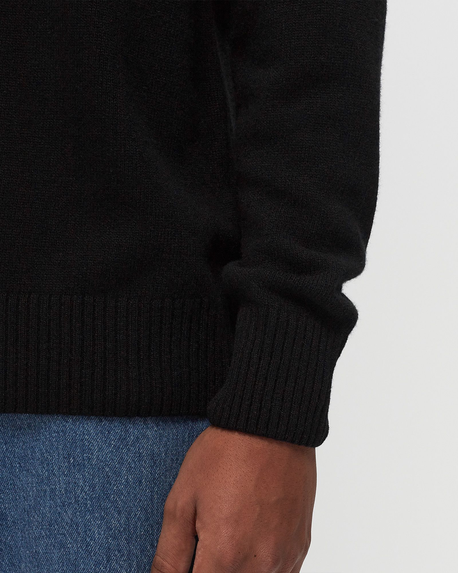 LAMBSWOOL GRS HALF ZIPPED KNIT