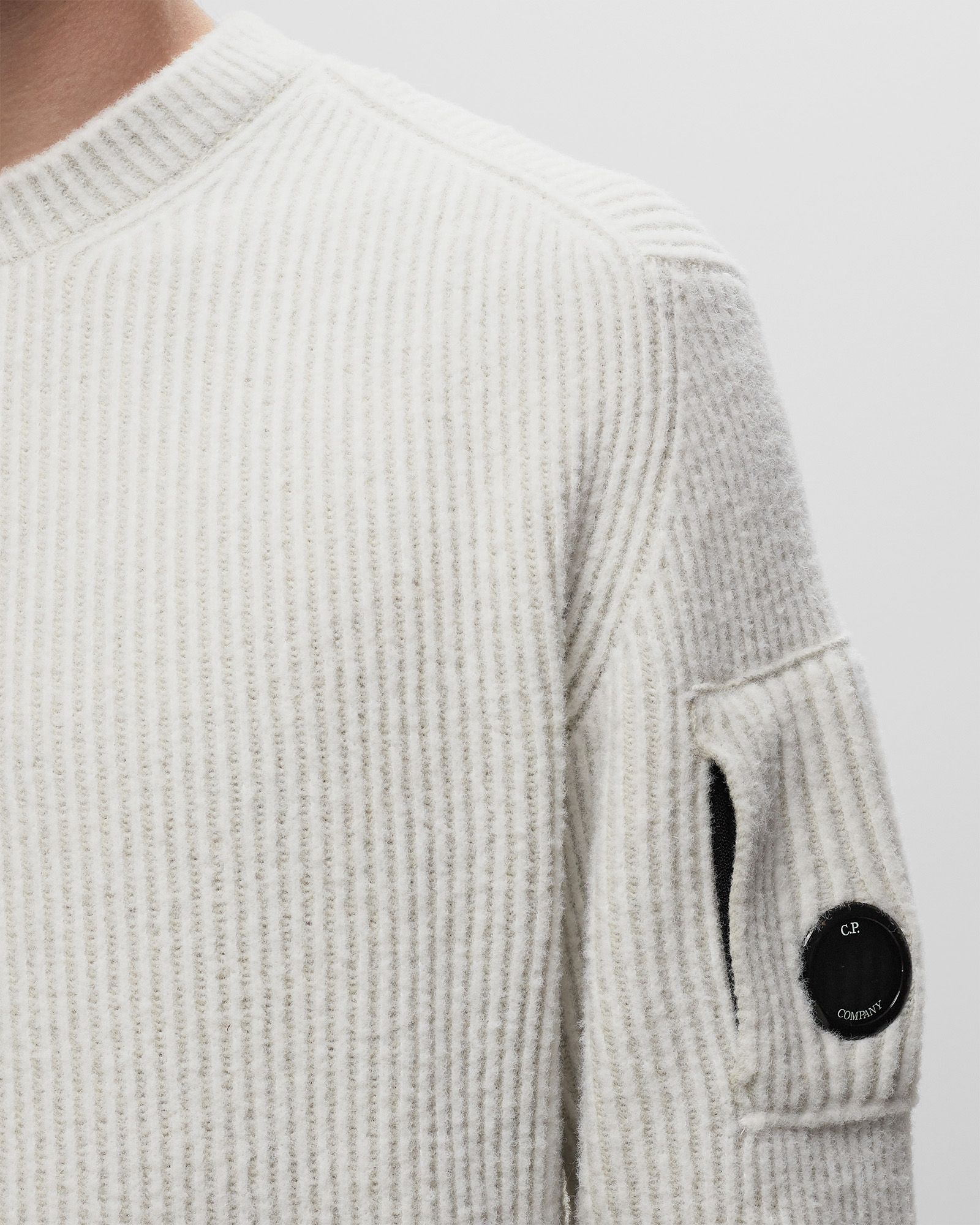 C.P. Company KNITWEAR CREW NECK IN FLEECE KNIT White | BSTN