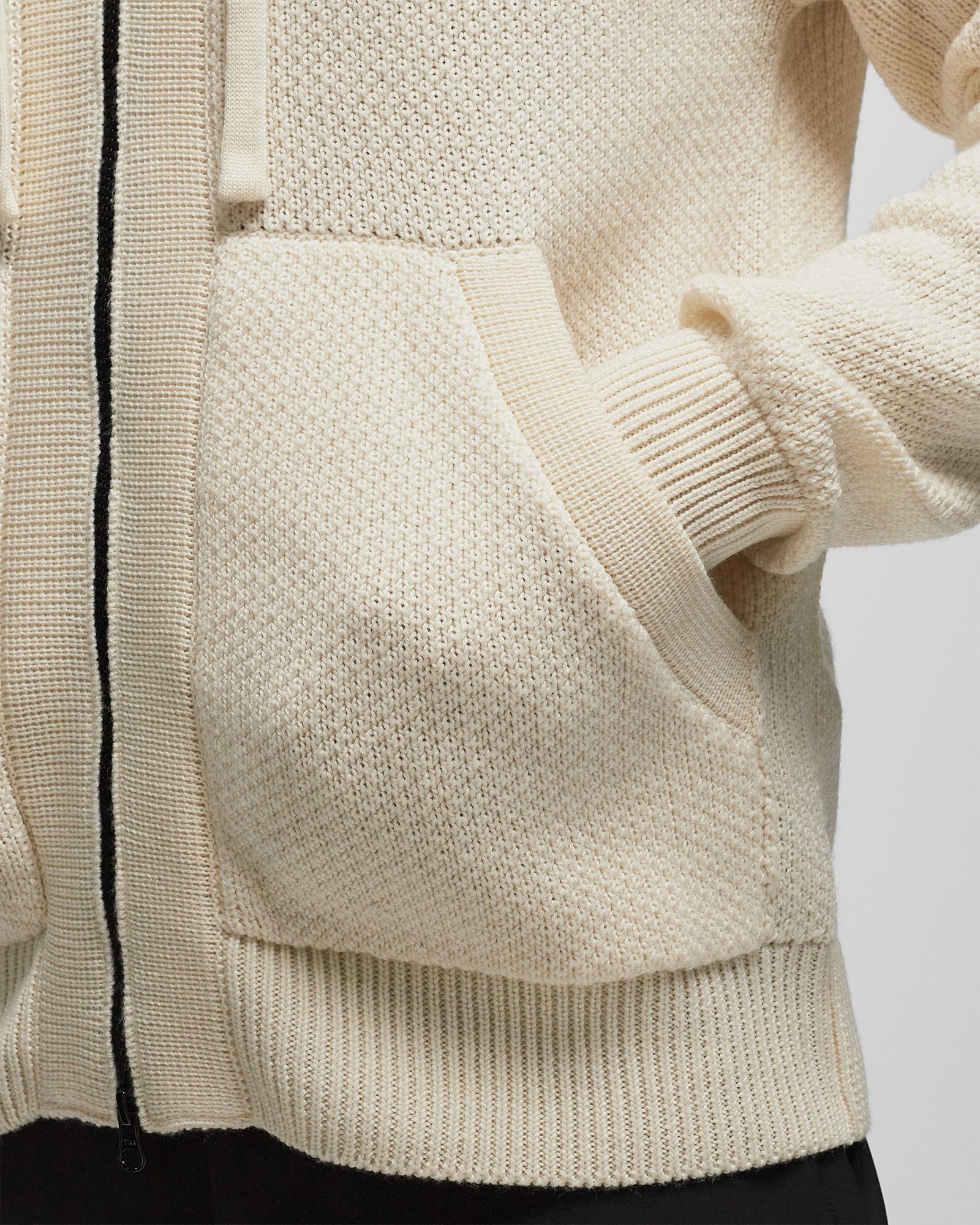 KNITWEAR HOODED IN RE-WOOL