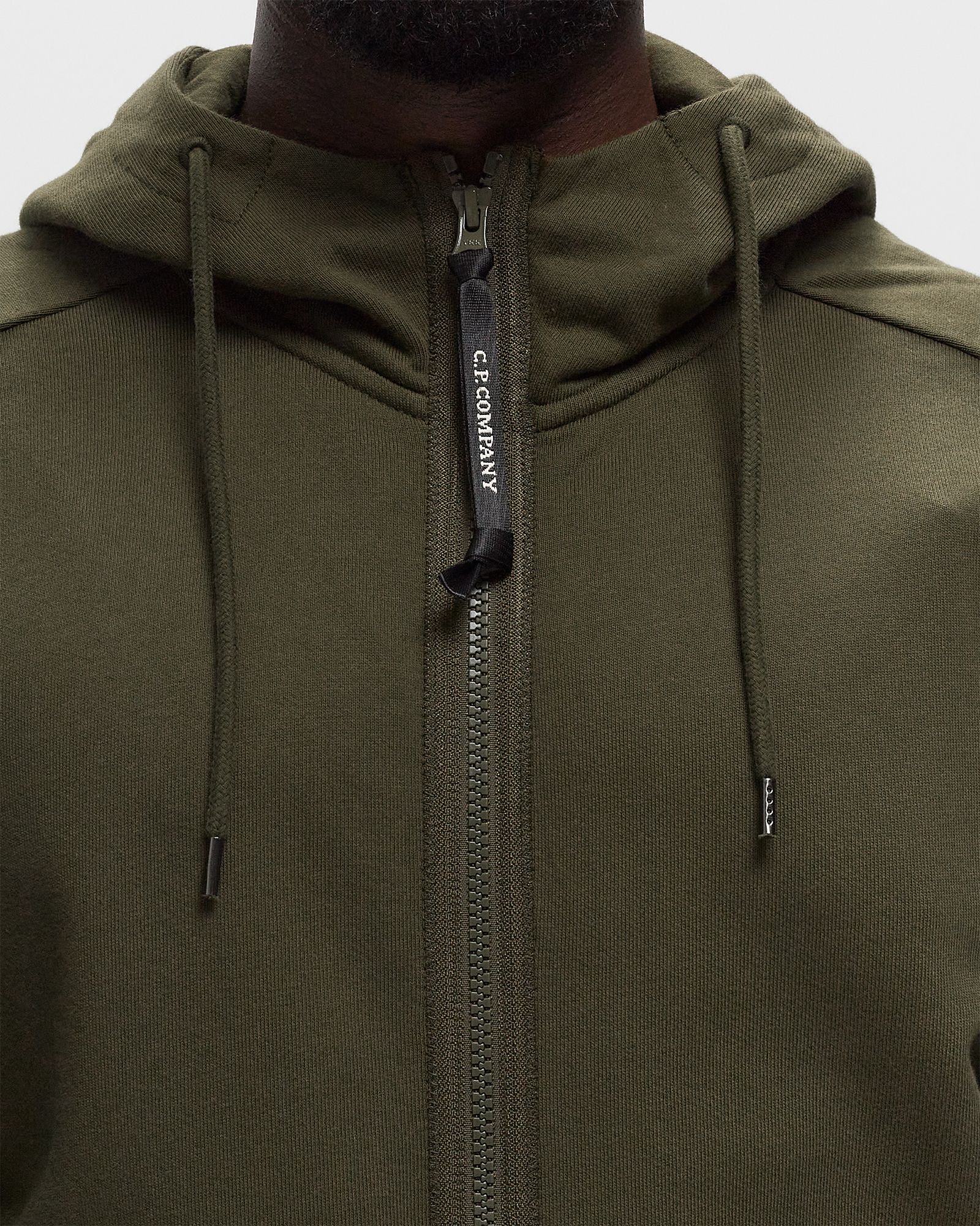 DIAGONAL RAISED FLEECE GOGGLE ZIPPED HOODED SWEATSHIRT