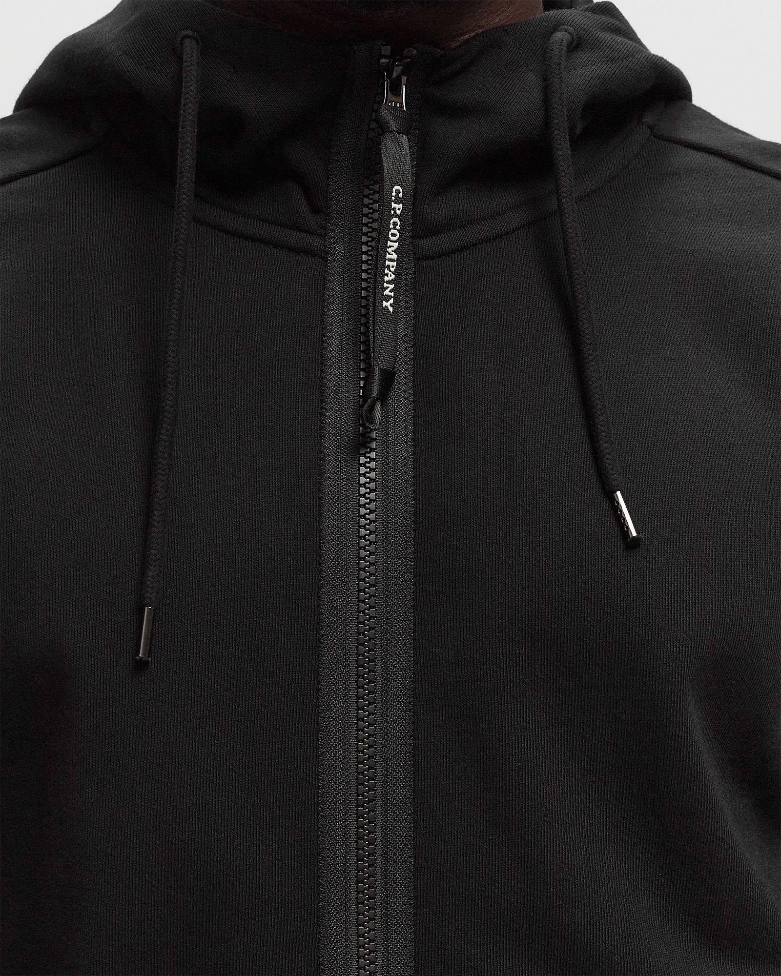 DIAGONAL RAISED FLEECE GOGGLE ZIPPED HOODED SWEATSHIRT