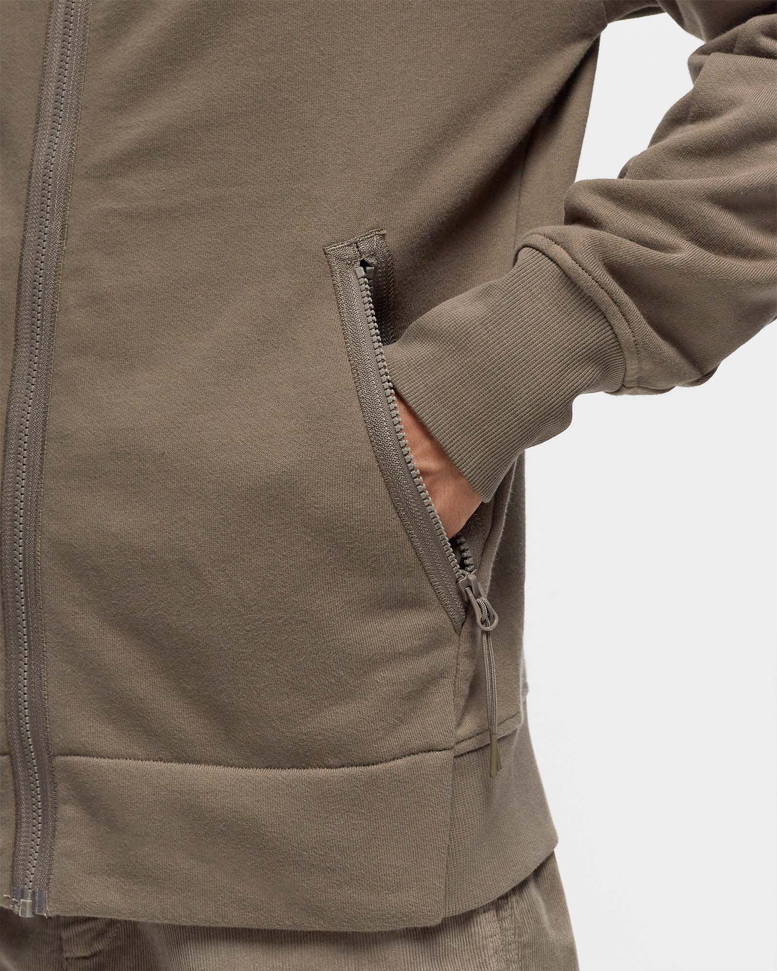 DIAGONAL RAISED FLEECE GOGGLE ZIPPED HOODED SWEATSHIRT